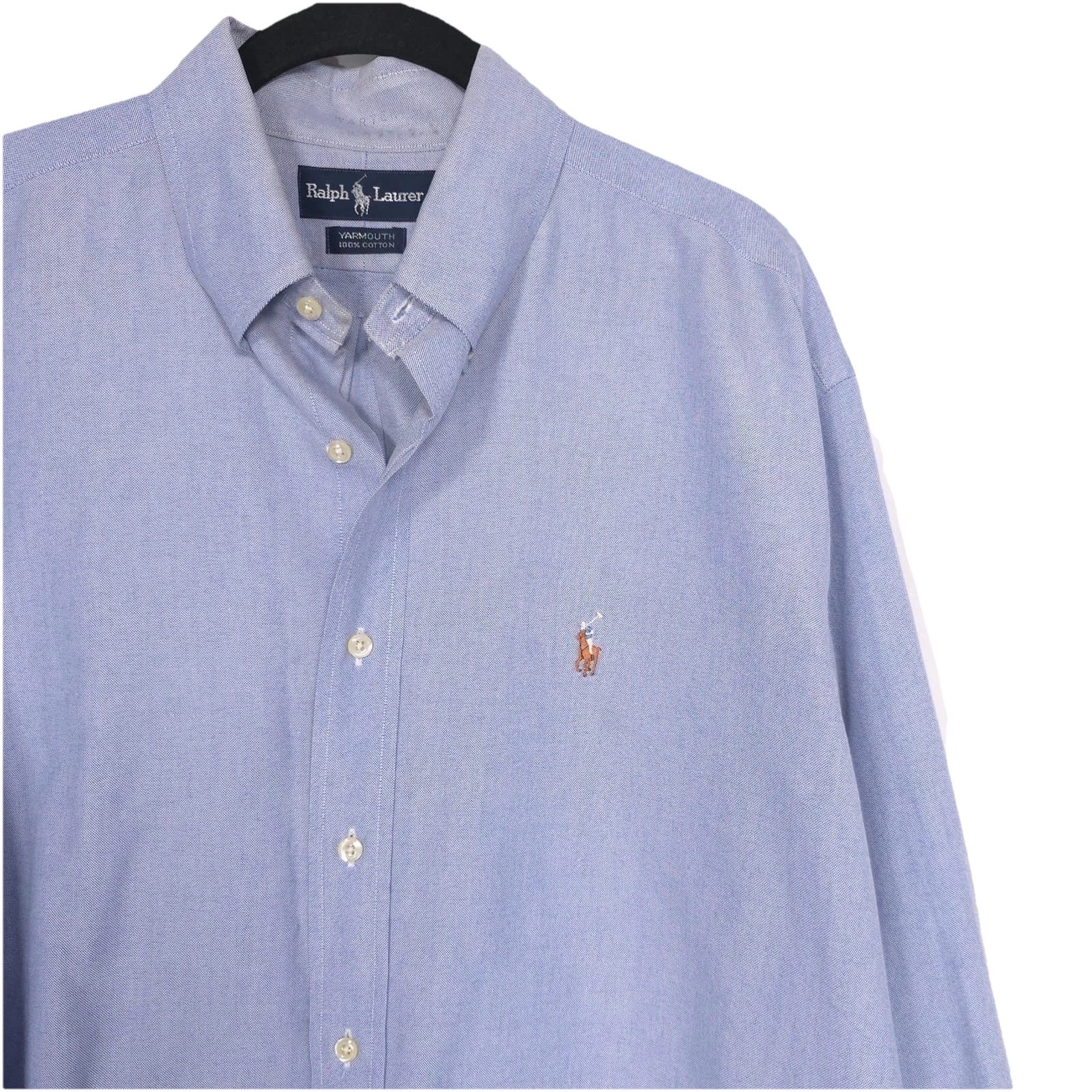 Ralph Lauren Men's Shirt 16.5 - 34 Yarmouth Oxford Blue Cotton Long Sleeve
